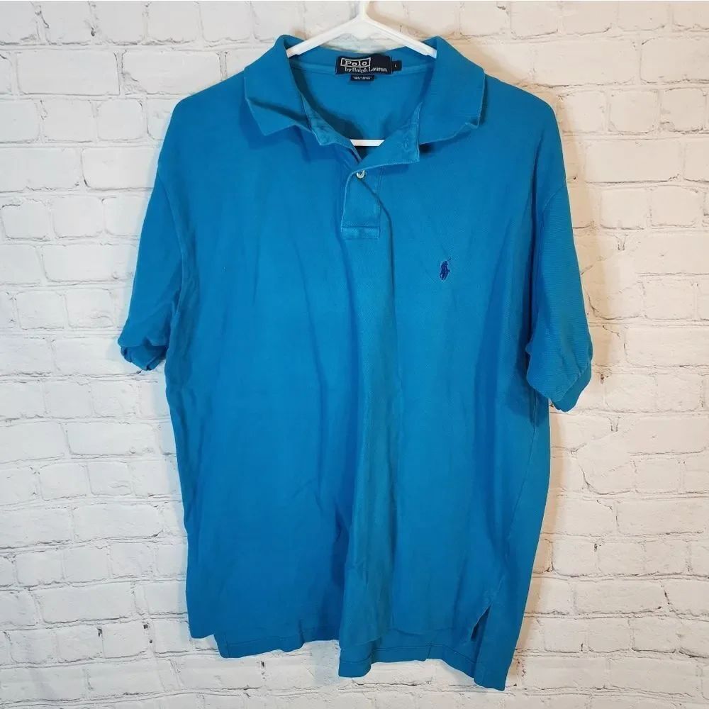 Men's Polo Ralph Lauren Teal Polo Shirt, Size Large